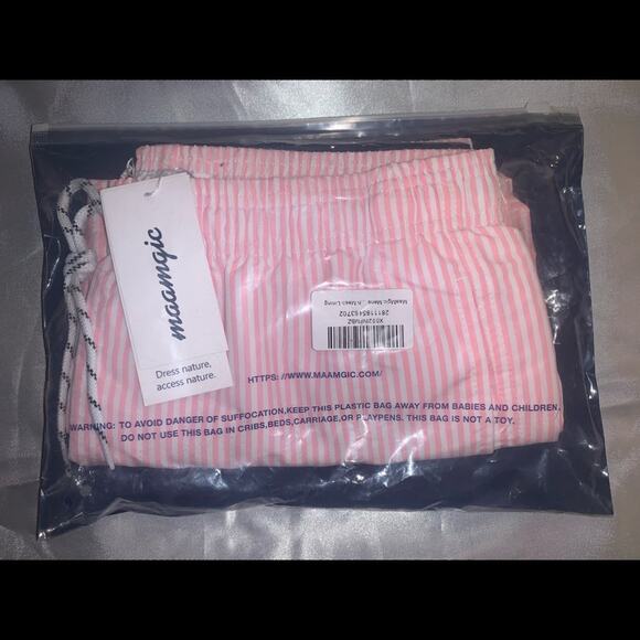 Maamgic Men’s Swim Trunks. Pink White. Small - Picture 11 of 11